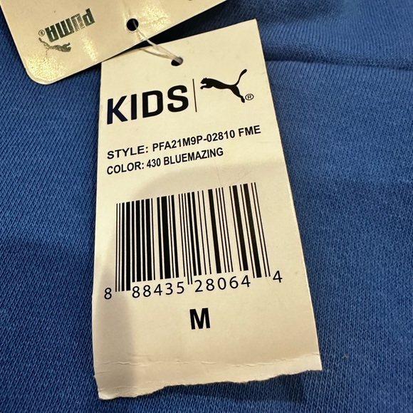 Puma Kids Blue Joggers with Logo - Picture 4 of 8